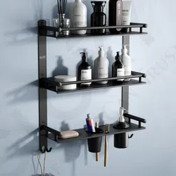 GLOXY Black Stainless Steel Bath Accessories Set-picture-7
