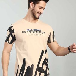 BE POSITIVE Typography Printed Slim Fit T-shirt-image-73