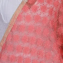 Exotic India Phulkari Extra Wide Chiffon Dupatta From Punjab With Embroidered Bootis image 4