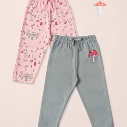 Nauti Nati Girls Pack Of 2 Printed Cotton Leggings-image-95