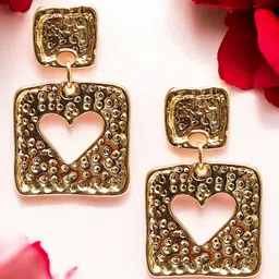 OOMPH Heart Shaped Drop Earrings-51