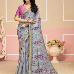 Pandadi Saree Floral Printed Zari Sarees-image-92