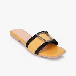 Mast & Harbour Women Colourblocked Open Toe Flats with Bows-picture-38