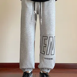 KPOP Men Printed Original Regular Fit Mid-Rise Cotton Trousers-image-12