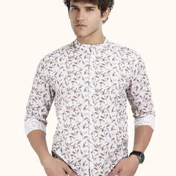 ROUGHELLS Men Slim Fit Floral Opaque Printed Casual Shirt-picture-38