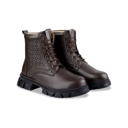 Bxxy Women Block Heeled Lace-Up High top Boots-38