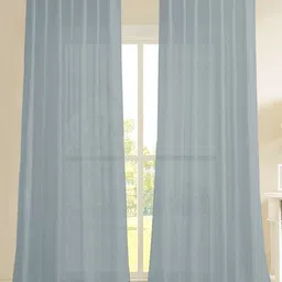 HOMEMONDE Grey 2 Pieces Sheer Door Curtain-10