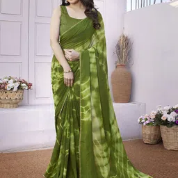KALINIWomen Tie and Dye Embellished Poly Georgette Saree-picture-14