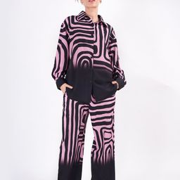 clobug Geometric Printed Long Sleeves Shirt With Palazzo-5