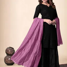 EBADAT Embroidered Peach Cotton Dupatta image 5