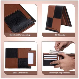 JND Men Dual-Tone Leather Wallet with Multiple Card Slots & Coin Pocket image 5