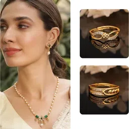 DIVASTRI Gold-Plated Brass Jewellery Set-image-5