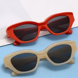 AUGEN Unisex Black Lens & Black Oval Sunglasses with-image-66