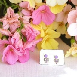 CIKIT Artificial Stones Studded Heart Shaped Drop Earrings-image-97