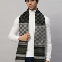 HANDICRAFT PALACE Men Checked Merino Wool Mufflers-image-50