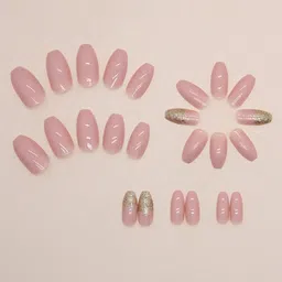 The Pink Truck Set of 24 Artificial Reusable Nails With Crush Design-106