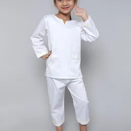 Little Clothings Girls 100% Cotton Silk V Neck Night Suits-picture-16