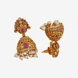 Kushal's Fashion Jewellery Dome Shaped Jhumkas Earrings image 5