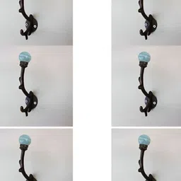 IndianShelf 6 Pcs Ceramic Striped Clothes Hanger for Wall Coat Hooks-image-63