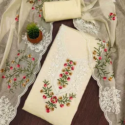 DIVASTRI Floral Embroidered Unstitched Dress Material-image-93