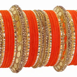 ZULKA Set Of 30 Gold-Plated Cubic Zirconia-Studded Chuda Bangles image 5