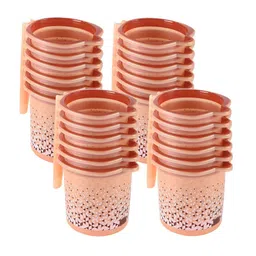 Kuber Industries Beige & Pink 24 Pieces Geometric Printed Mugs 1.5 L Each-4