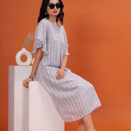 BAESD Striped A-Line Midi Dress-picture-54