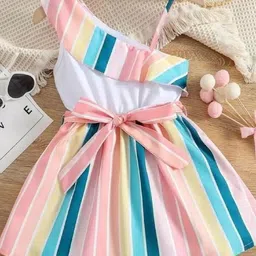 BAESD Striped One Shoulder A-Line Dress-picture-35