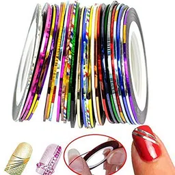 NEW_6 pcs of Nail art striping tapes rolls multicolor for nail art-image-47