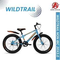 WILDTRAIL 20T Fat Tire Kids Cycle SKY BLUE & ORANGE with Vee Brakes 85% Fitted 20 T (inch) Mountain Cycle-image-31