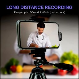 kreo GoRec Wireless Mic Dual Transmitter,USB-C & Lightning Support for iPhone/Android Microphone image 3