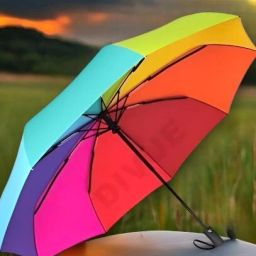 Portable Auto Open Close Rainbow Umbrella 3 Fold Waterproof Umbrella-image-72