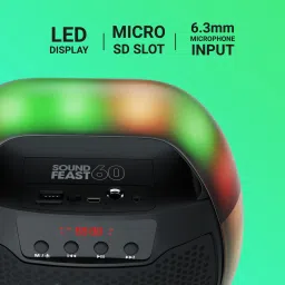 ZEBRONICS Zeb-PSPK 3(Sound feast 60)with v5.0, 6 RGB Modes, 20hrs playback time 10 W Bluetooth Speaker image 5
