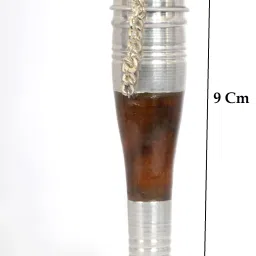 09 Cm Silver And Woodern Fitted Chillum With Gitti Silver, Wooden Outside Fitting Hookah Mouth Tip-image-4