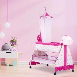 Fluffy Cradle for Baby, Swing Jhula for Baby with Mosquito Net, Baby Cradle | Baby Jhula with Removable Storage Basket, Newborn Baby Crib Cradle for Baby Upto 2 Years-picture-17