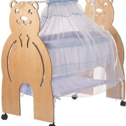 Bamboo | Wooden Cradle | Mosquito Protection Net | Wheel Lock | Boys | 0-8months-11