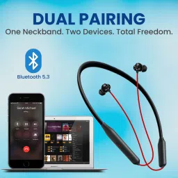 mak Bluetooth Neckband, Fast Type C Charge, Built-in Mic, ENC, Upto 48 Hrs Playtime Bluetooth Headset image 5