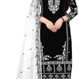 Semi Stitched Georgette Salwar Suit Material Embroidered-image-69