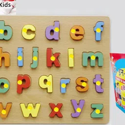 Wooden Small Alphabet Letters Learning Educational Puzzle Toy for Kids+3in1 Book-image-56