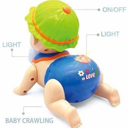destico Runing and Weeping Naughty Baby Crawling Toy with Music and 3D Lights image 2