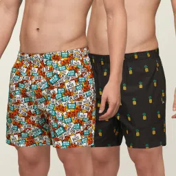 Pack of 2 Remix IntelliEaze Super Combed Cotton Printed Printed Men Boxer-picture-32