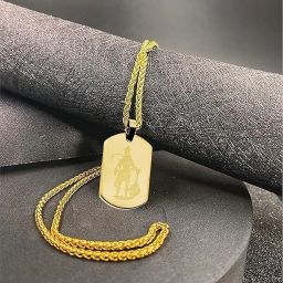 Golden Rectangle Hanuman Chalisa Gold-plated Alloy Pendant Set-image-29