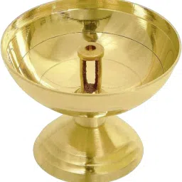 1 PCS BRASS AKHAND DIYA FOR DIWALI POOJA Brass (Pack of 2) Table Diya Set-image-35