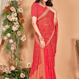Printed, Striped, Embellished Bollywood Chiffon, Georgette Saree-image-96