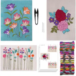 Pack of 3 Full DIY Hand Embroidery Kits for Beginners | Animal Kit-picture-3