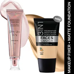 Rose Gold Strobe Cream (30ml) +Medium Natural Hydra Matte Mini Foundation (18ml)-15