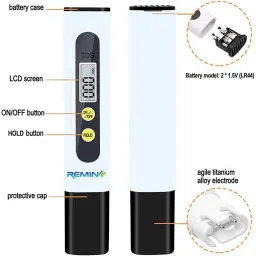 remino Imported Tds Meter Water Quality Tester Purity Filter TDS Meter Tester For Household Drinking Water, Swimming Pools, Aquariums, Hydroponics and more Digital TDS Meter image 2