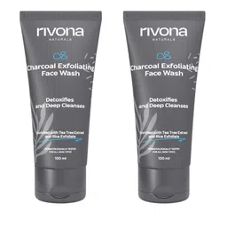 Rivona Naturals Set Of 2 Charcoal Face Wash With Exfoliating Rice - 100g Each-116