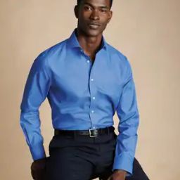 Men Non-Iron Twill Cutaway Collar Slim Fit Shirt-picture-19