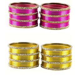 Multicolor Brass Stone Stud Bangle Combo-20